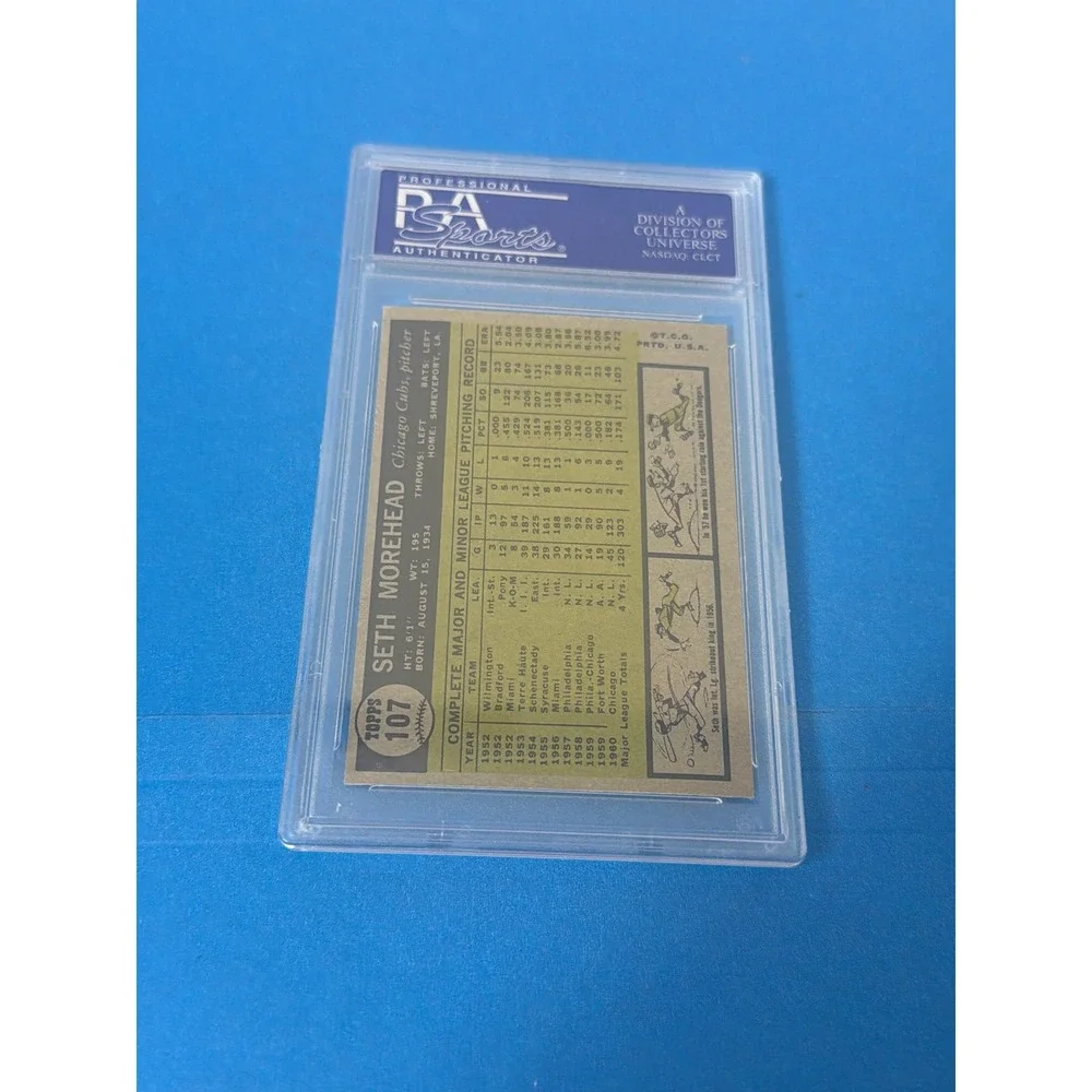 1961 Topps Seth Morehead #107 Chicago Cubs Pitcher PSA 8 NM-MT Vintage Card